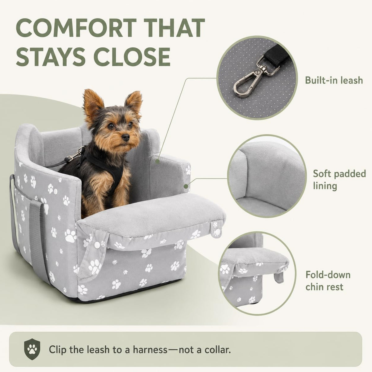 Cullaby Pet Seat in Small, Grey