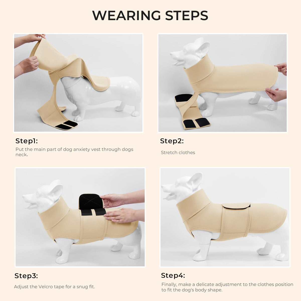Haloumoning Pet Apparel in X-Small, Beige