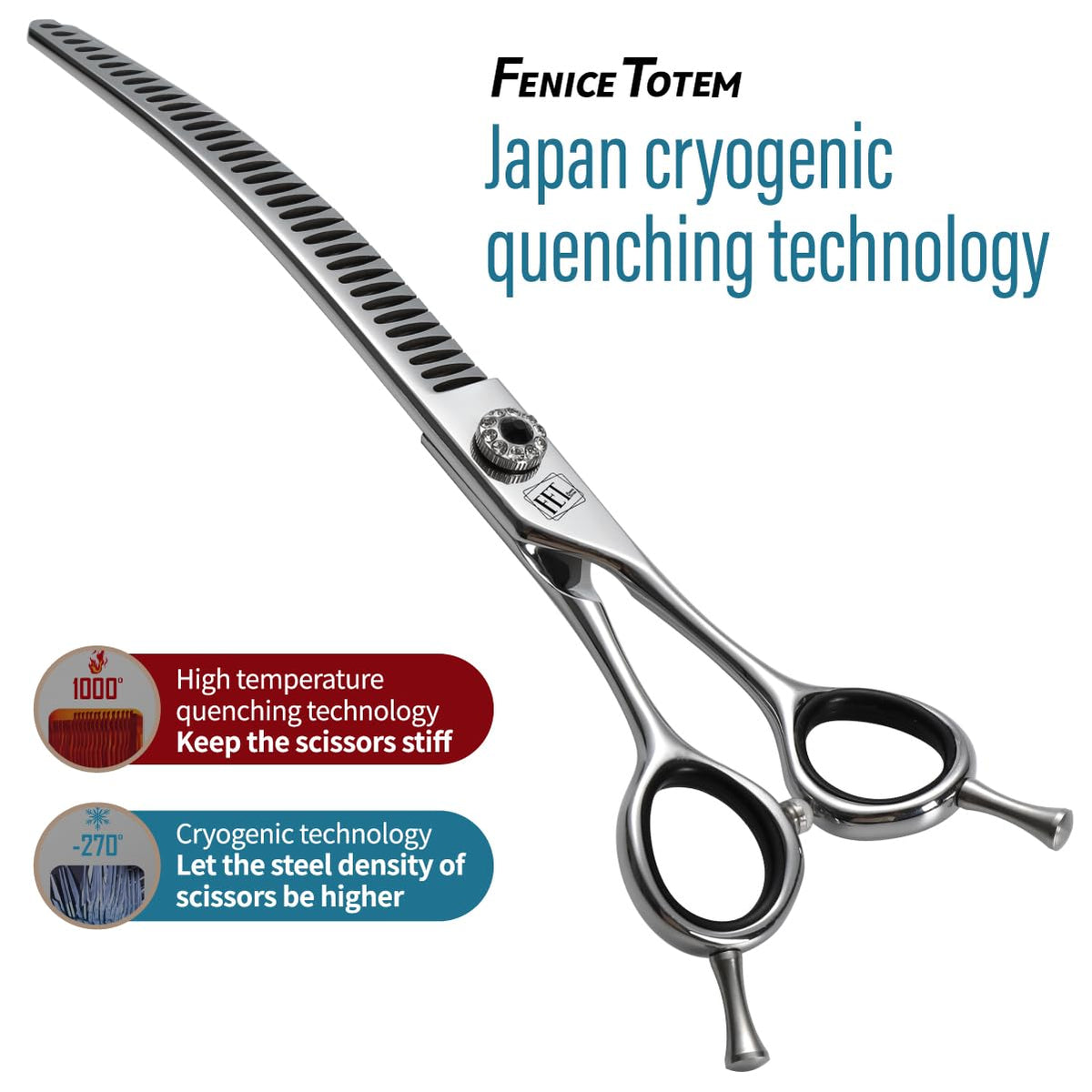 FENICE TOTEM Scissors in 7.0 inch, Curved Chunker
