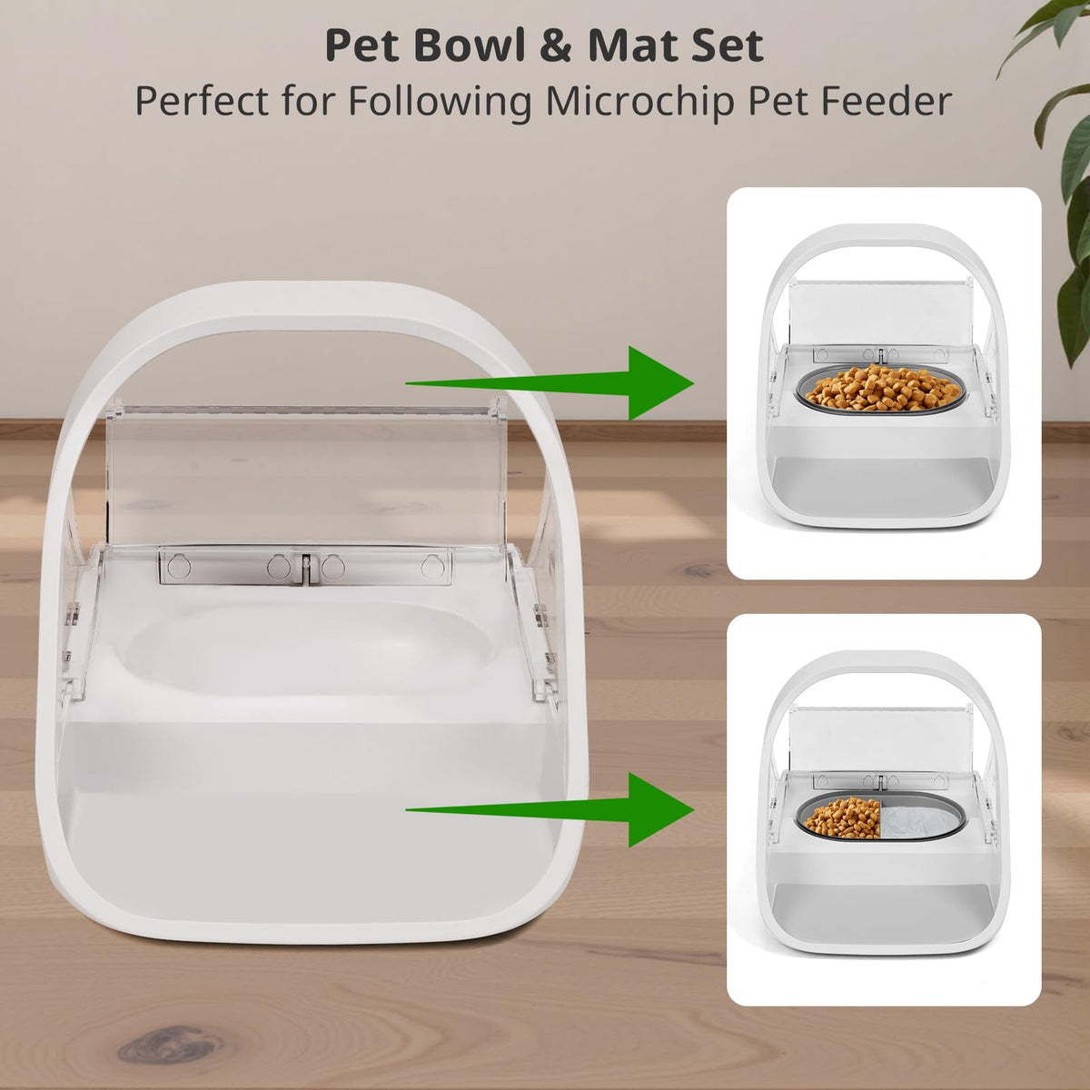 Baofum Pet Feeder in 2+1 Pack, Grey Bowls