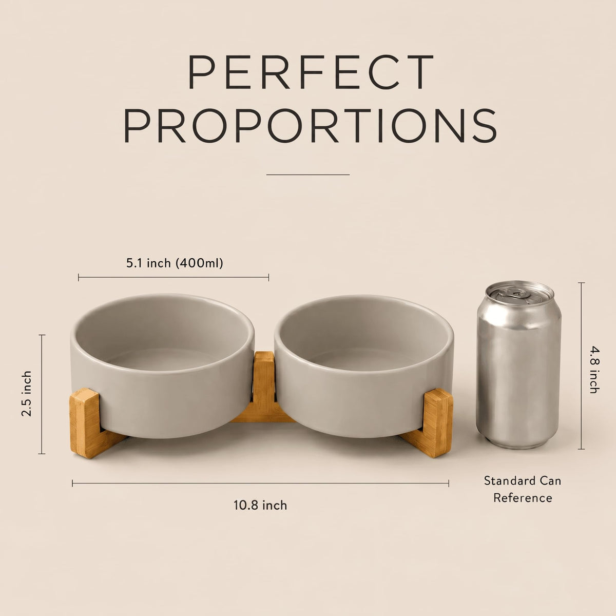SPUNKYJUNKY Pet Feeder in 1.7 cups, Grey × 2