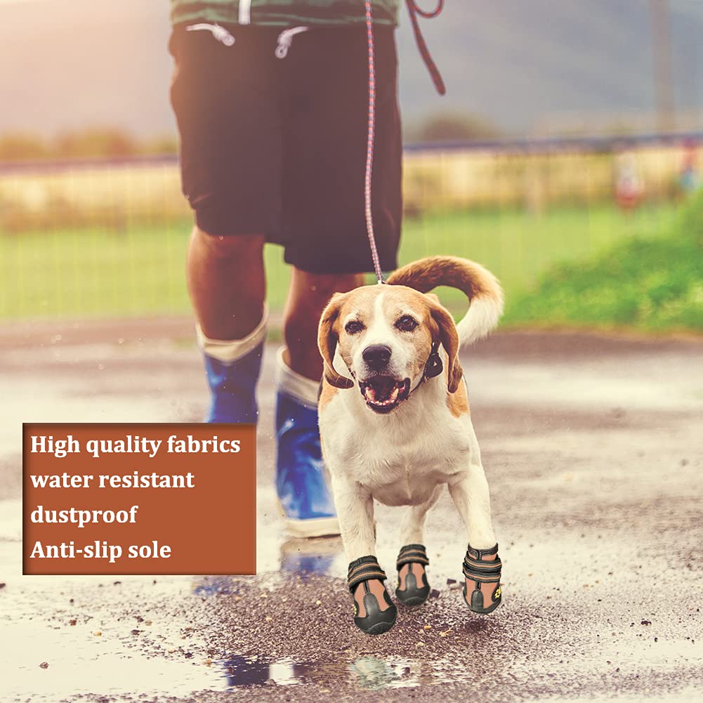 CovertSafe& Paw Hoof Protector in Size 1: （2.3''x1.6'')(L*W) for 10-23 lbs, Brown