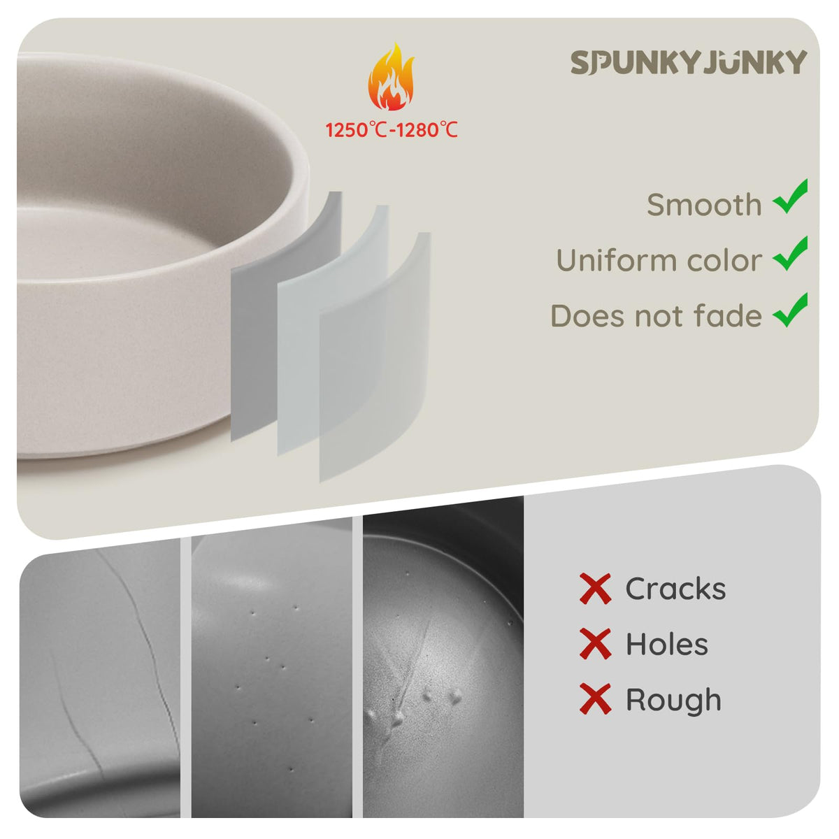 SPUNKYJUNKY Pet Feeder in 7.6 cups, Grey × 2