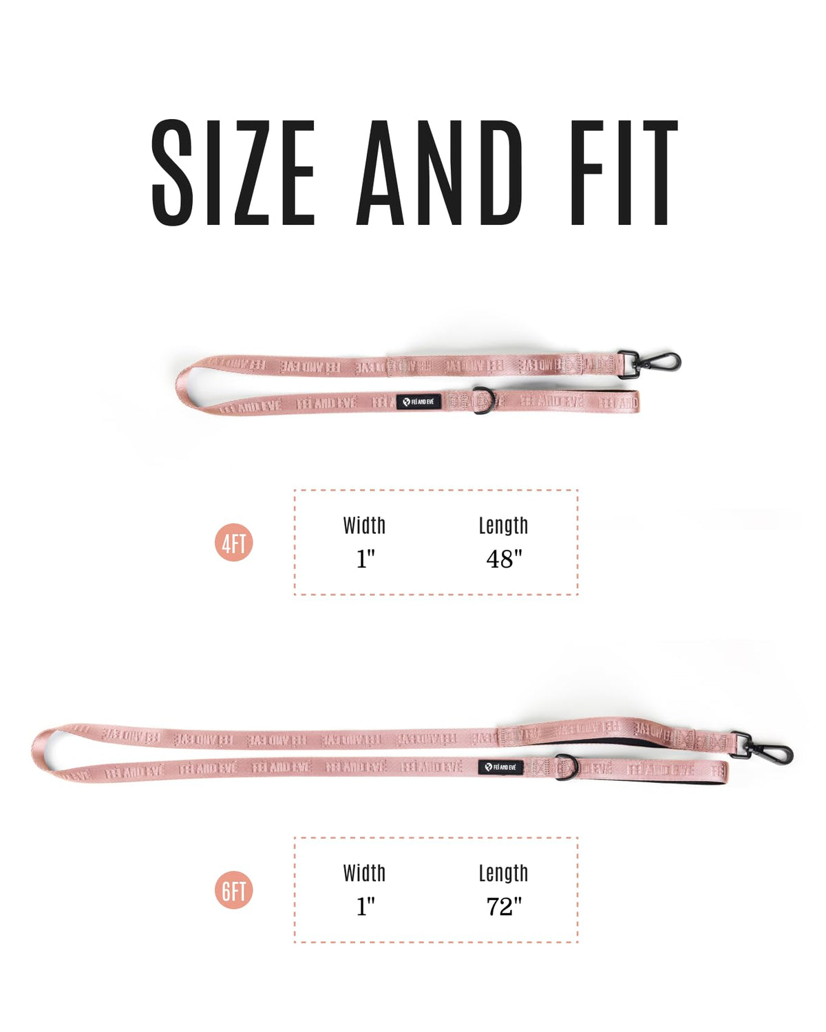 Fei and Eve Leash in 4FT, Pink