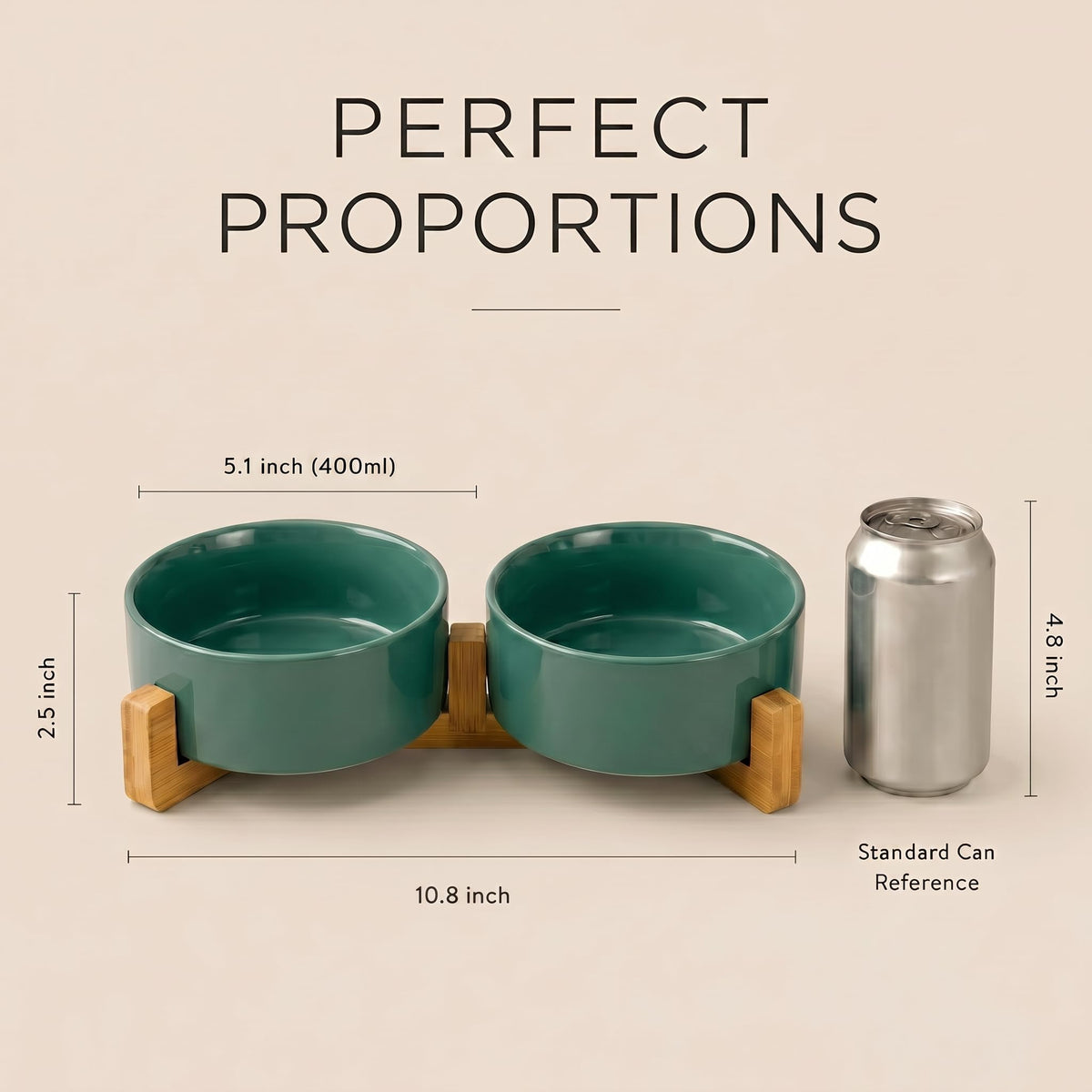 SPUNKYJUNKY Pet Feeder in 1.7 cups, Light Green × 2