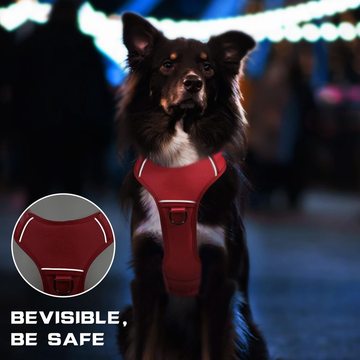 Jane Shine Animal Harness in S(Neck:14-18",Chest:17-24"), Red