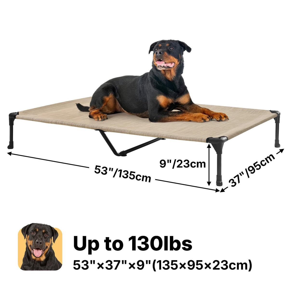 Veehoo Pet Bed Mat in 53.0"L x 37.0"W x 9.0"Th, Beige Coffee