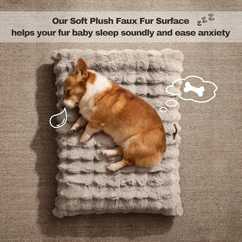 WDCOZY Pet Bed Mat in Medium（29"x21"), Fluffy-Beige