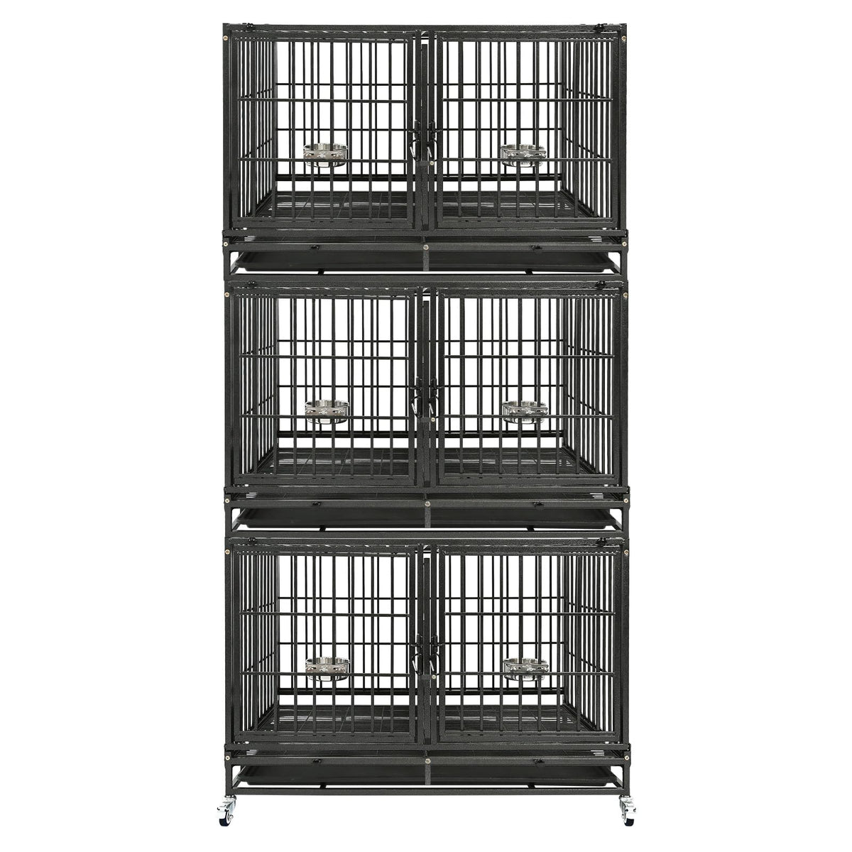 Homey Pet Animal Cage in 43.0"L - 3 Tiers - 1P, Black