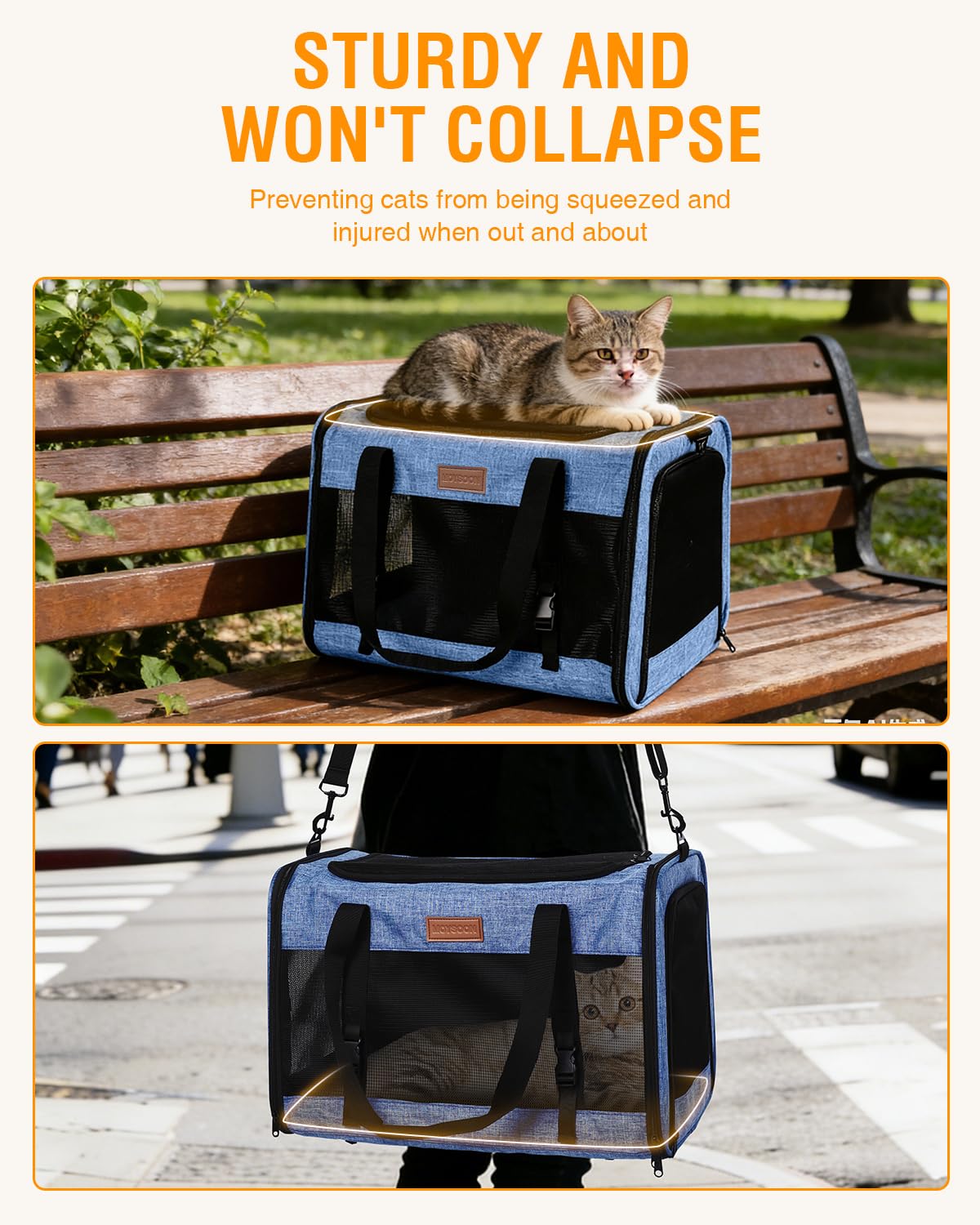 Petux Animal Carrier in 20.0"L x 13.0"W x 13.0"H, Blue