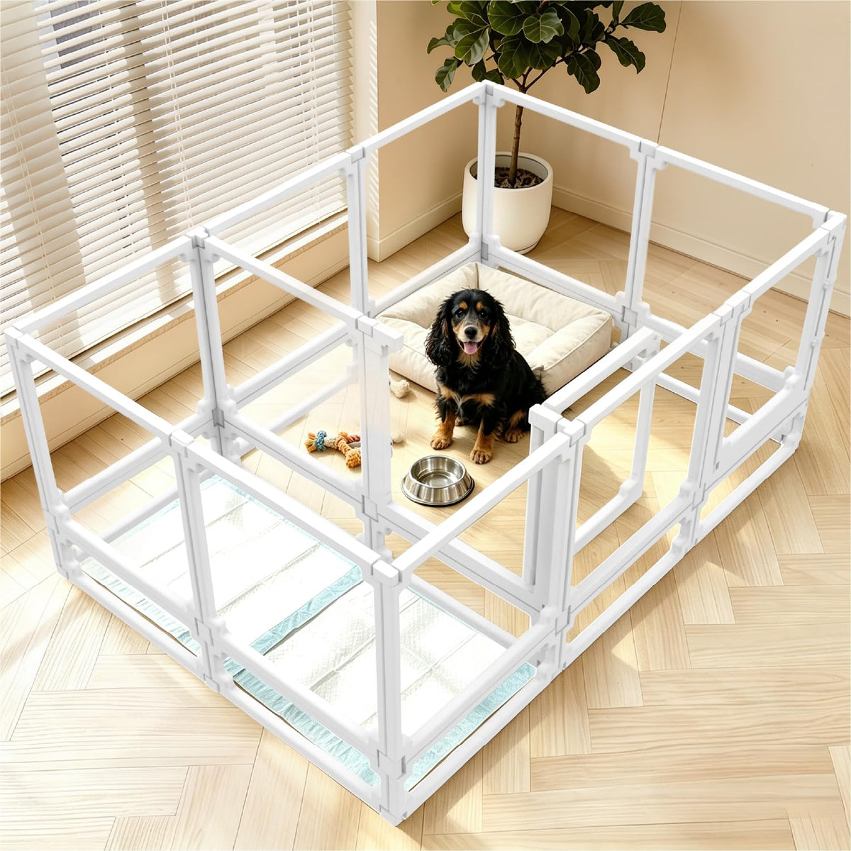 EVOTAILS Pet Playpen in 34", White