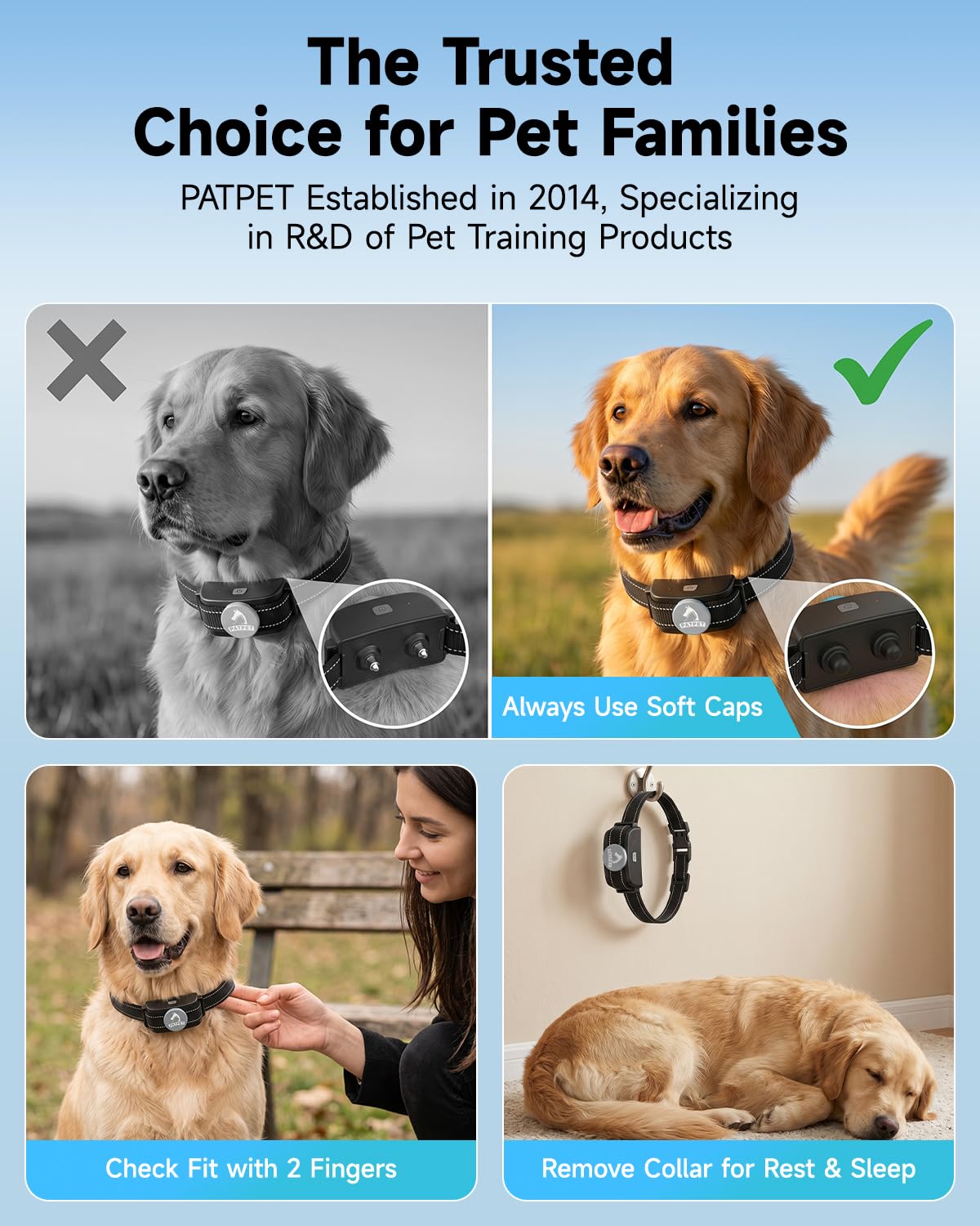 PATPET Animal Collar in 2 Count (Pack of 1), Grey