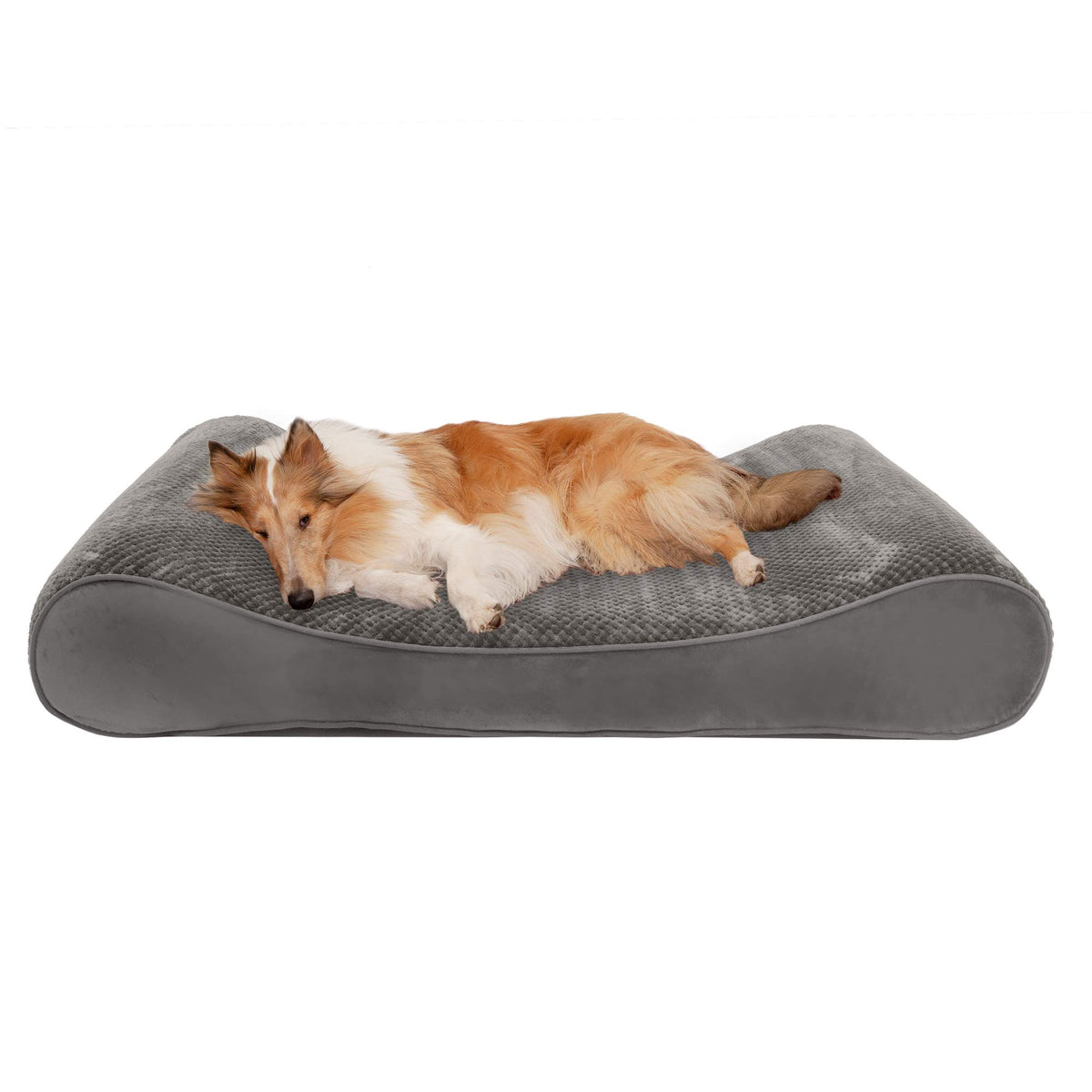 Furhaven Pet Bed Mat in Jumbo Plus, Minky Plush & Velvet (Gray)
