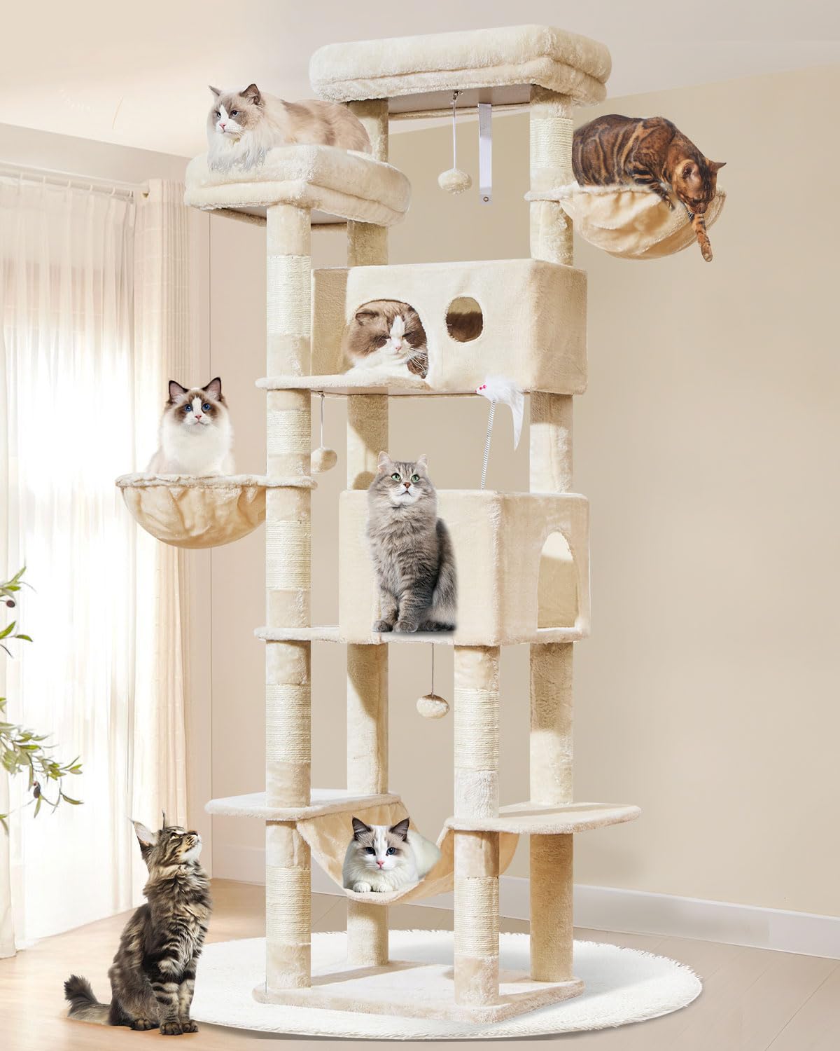 Taoqimiao Pet Activity Structure in 76 inch, Beige
