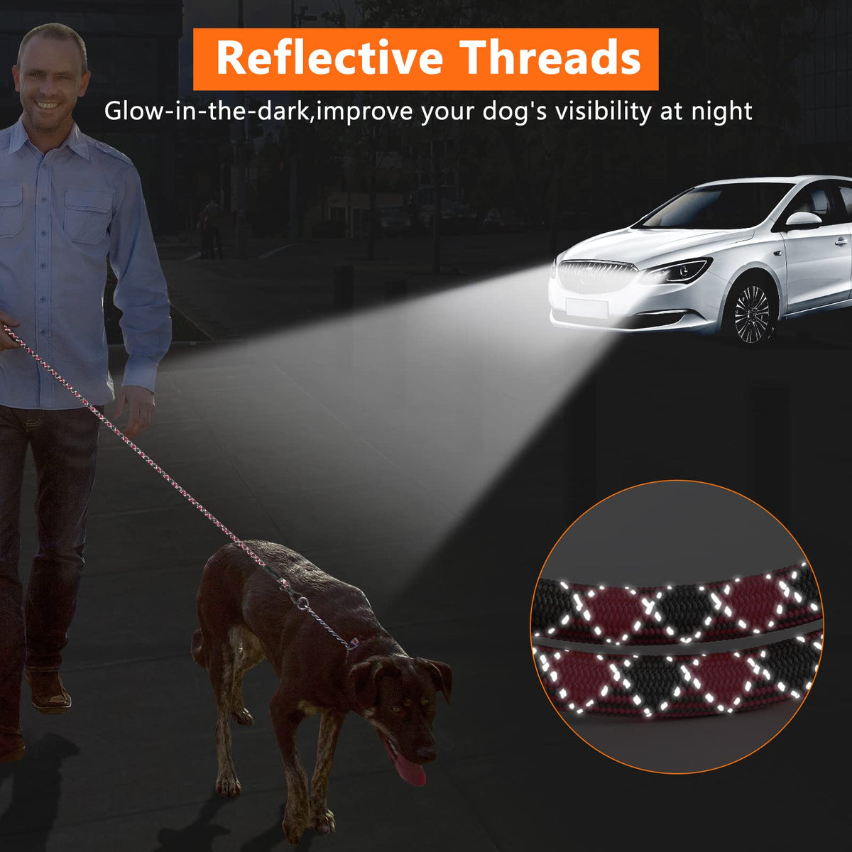 NTR Leash in 15ft*1/3", Pink/Grey