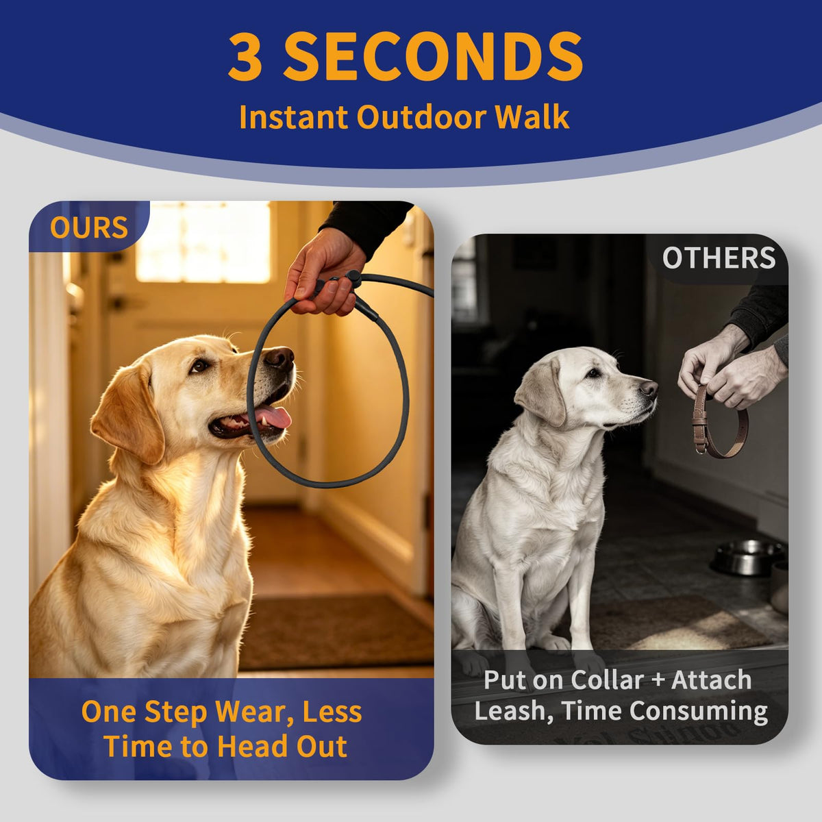 kazazoo Leash in Adjustable, 5.5ft to 8.5ft, Black