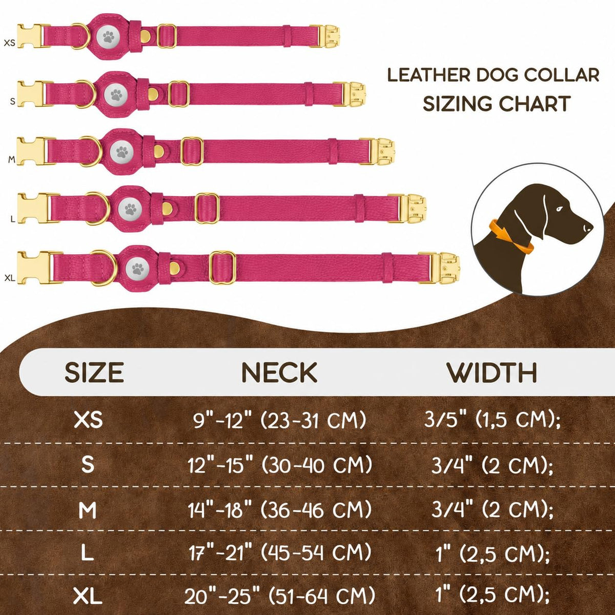 BUDKAS Animal Collar in XS, 9"-12" Neck Fit, Pink