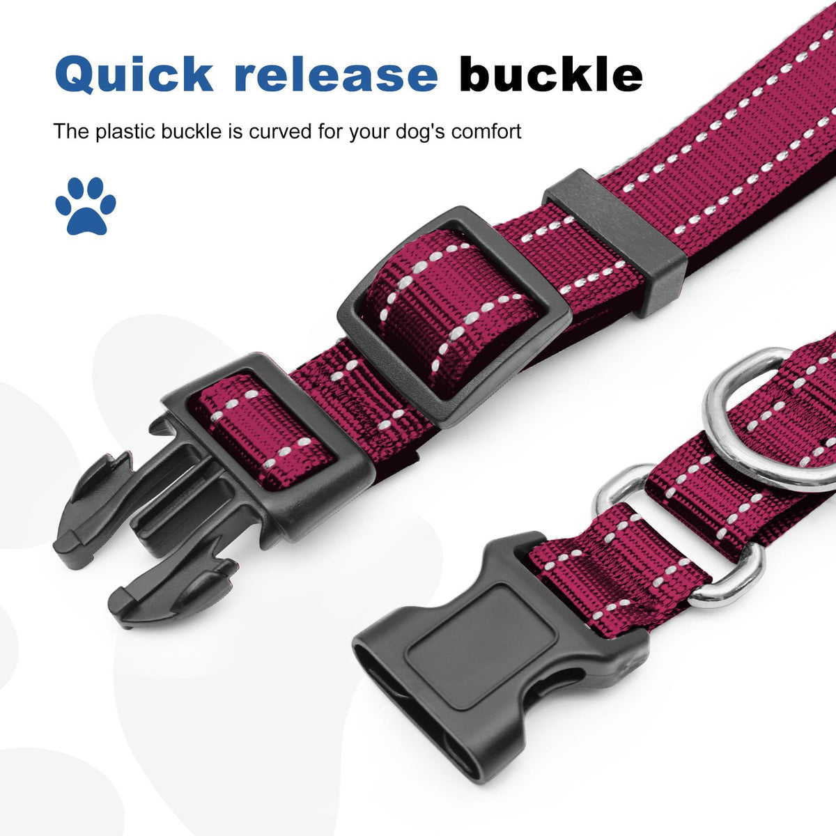 GDLKPS Animal Collar in XS:3/4" Wide for 11.5"-13.5" Neck, Crimson