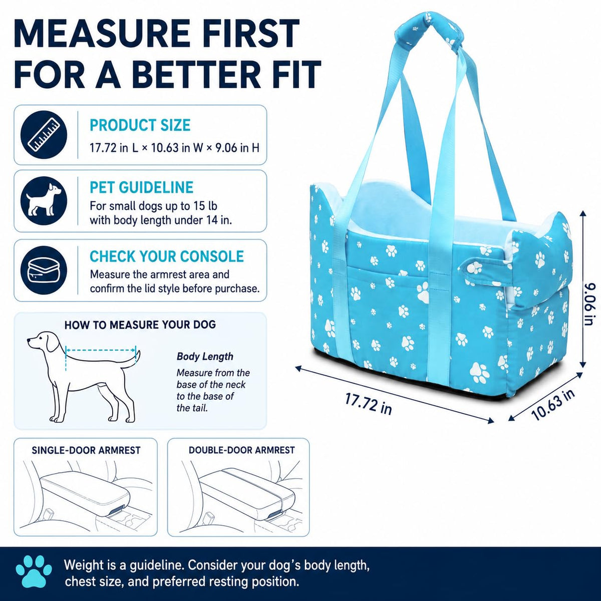 Cullaby Pet Seat in Small, Blue