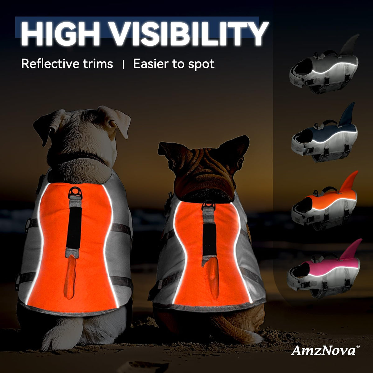 AMZNOVA Pet Apparel in XS: 13-18in (Chest Girth), Bright Orange