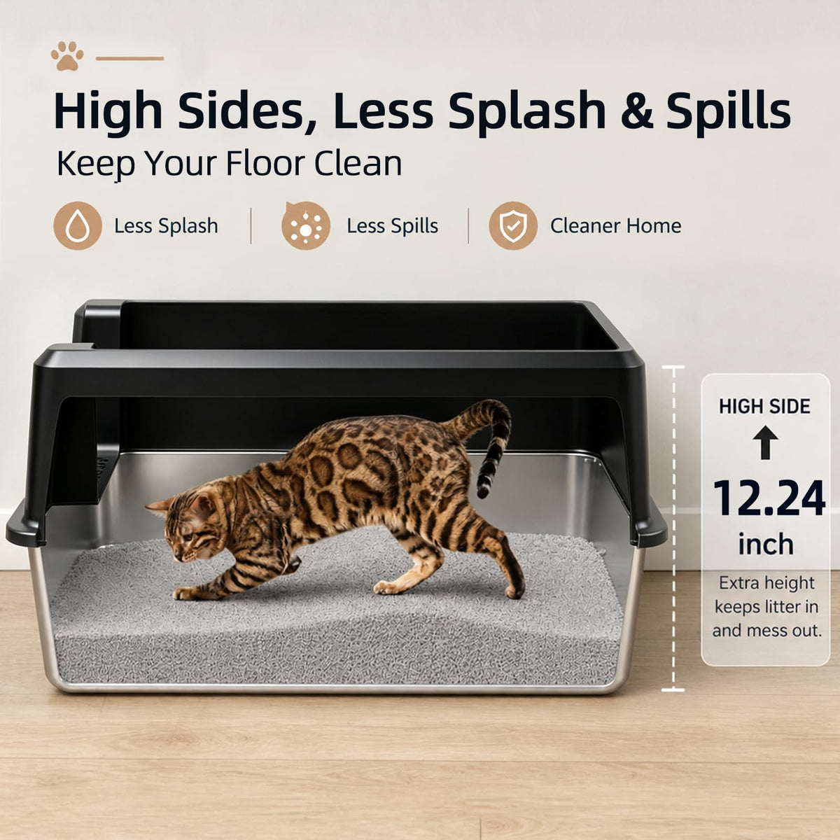 WoofiGo Litter Box in XL Extra Large, 23 - Black (Pack of 1)