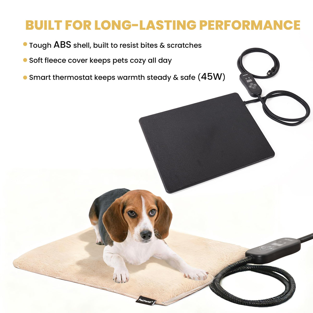 PetTemp Pet Bed Mat in L: 20'' x 16'', Black