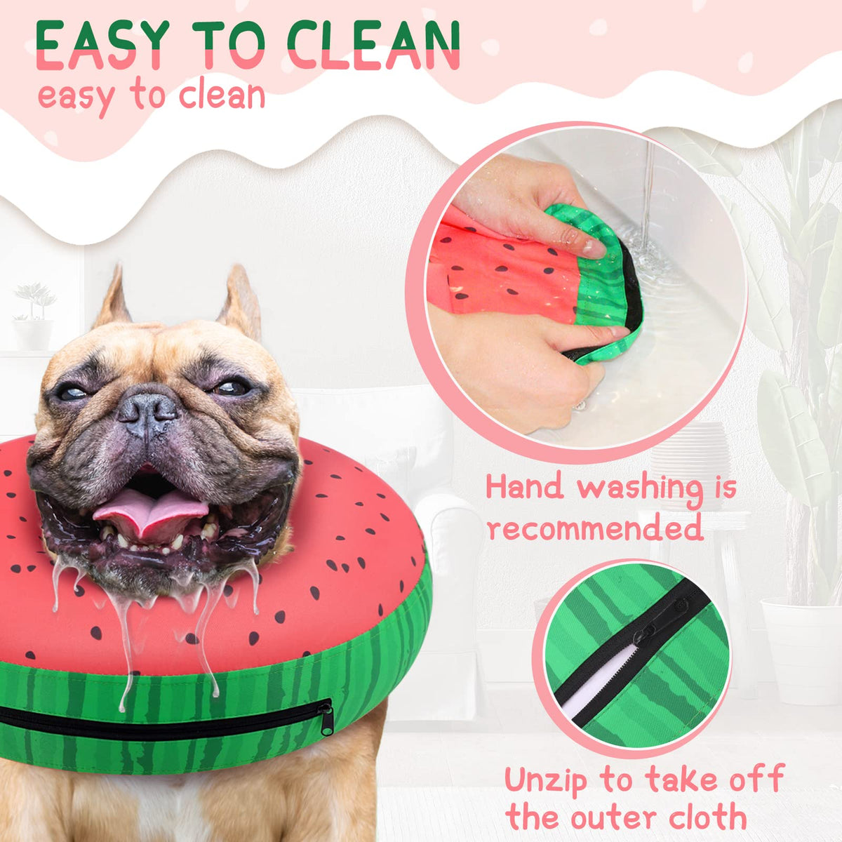 Supet Animal Recovery Collar Cone in S(Neck 7"-9.5"), Donut Red