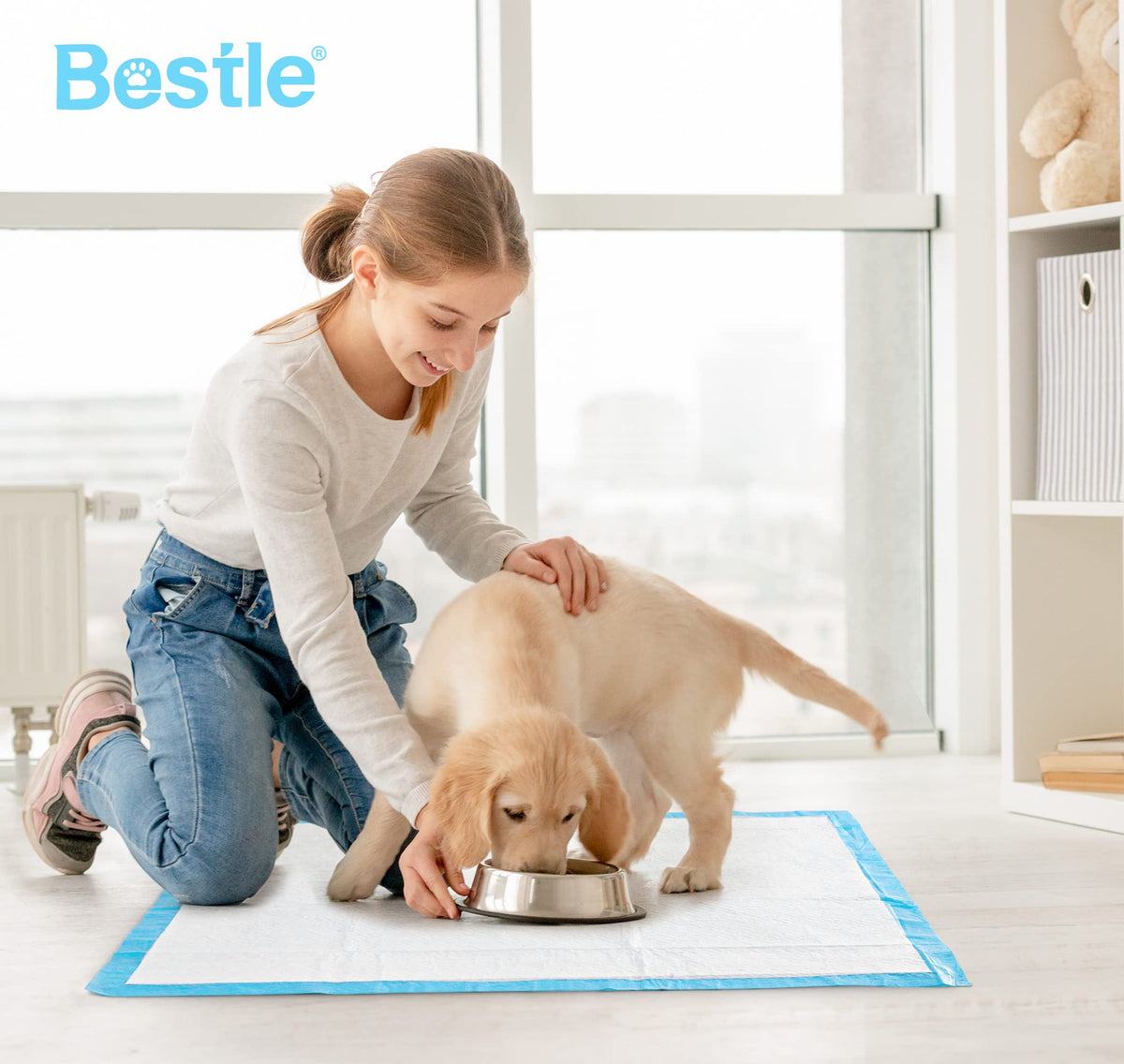 BESTLE Disposable Incontinence Surface Protector in 24"x24"-80 Count, Blue