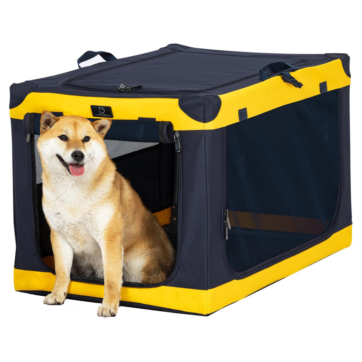 A 4 Pet Animal Cage in 30.0"L x 20.0"W x 19.0"H, Blue+Yellow
