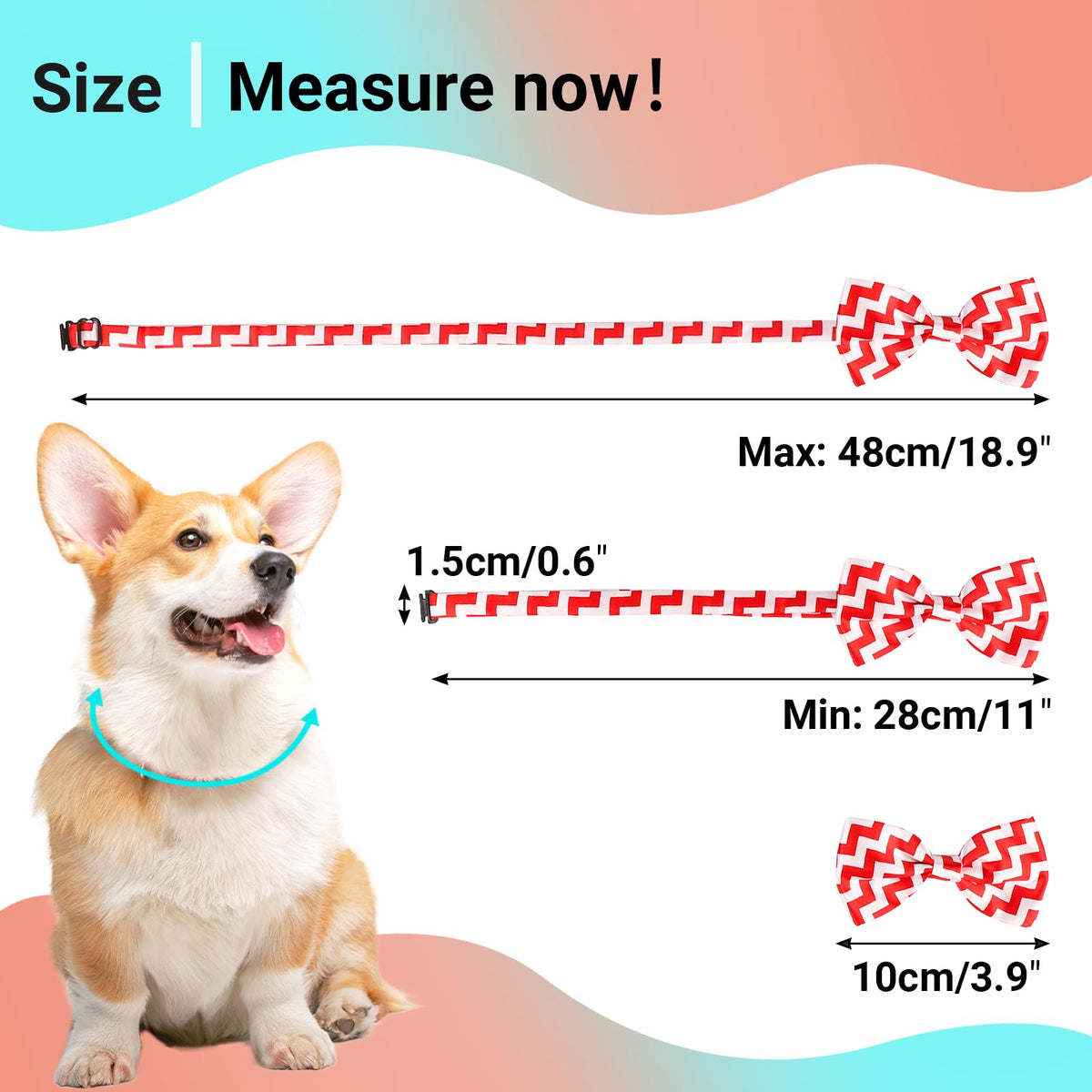 Segarty Pet Apparel in Adjustable, fits neck sizes 7.9''-17.9'', 30pcs-Happy Time
