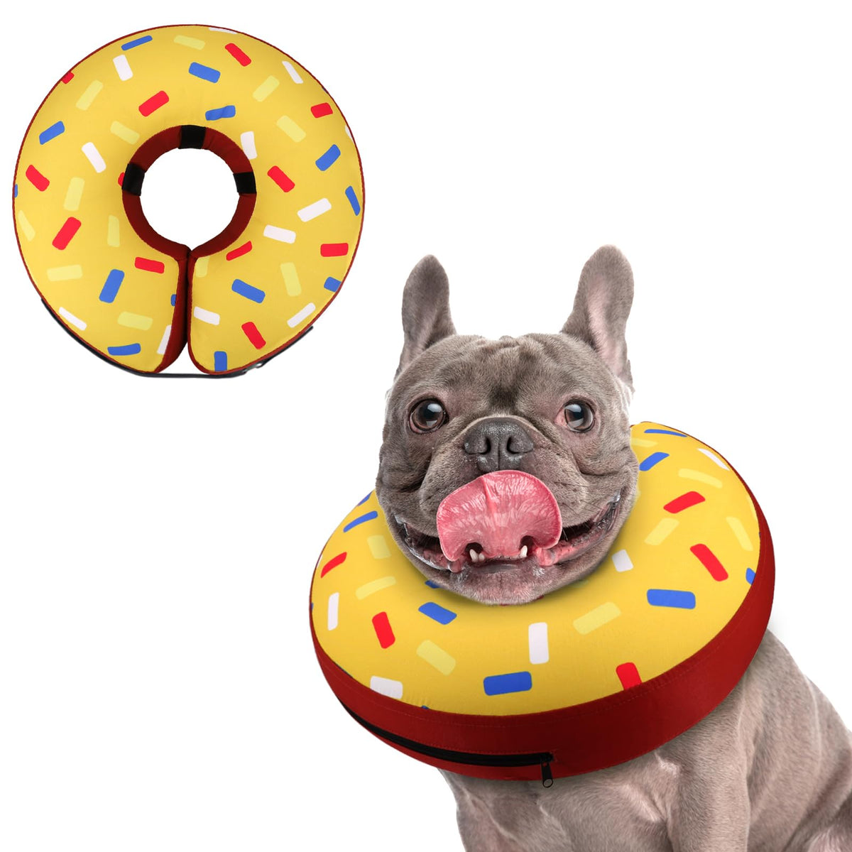 Supet Animal Recovery Collar Cone in M(Neck 9"-12.5"), Donut Yellow