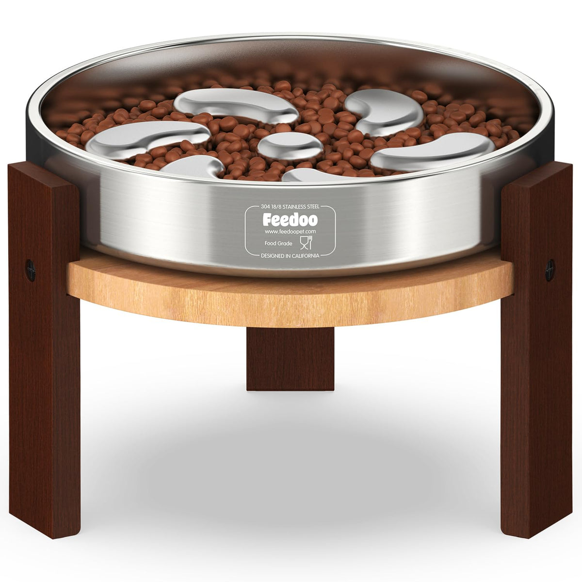 Feedoo Pet Feeder in 7'' Height Stand, 7" Height 3Cups Slow Feeder