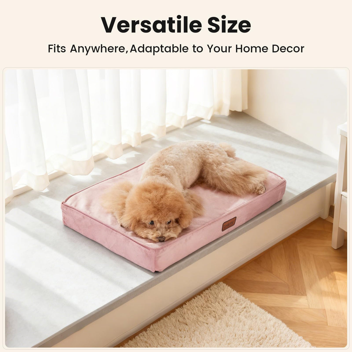OhGeni Pet Bed Mat in 24"x 16"x 3” (For Sprawling), 02-Pink