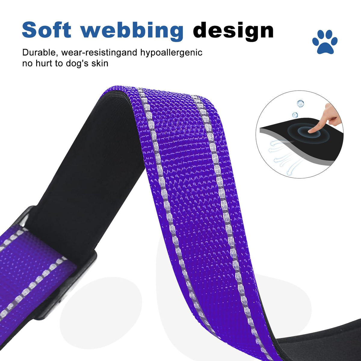 GDLKPS Animal Collar in XS:3/4" Wide for 11.5"-13.5" Neck, Purple