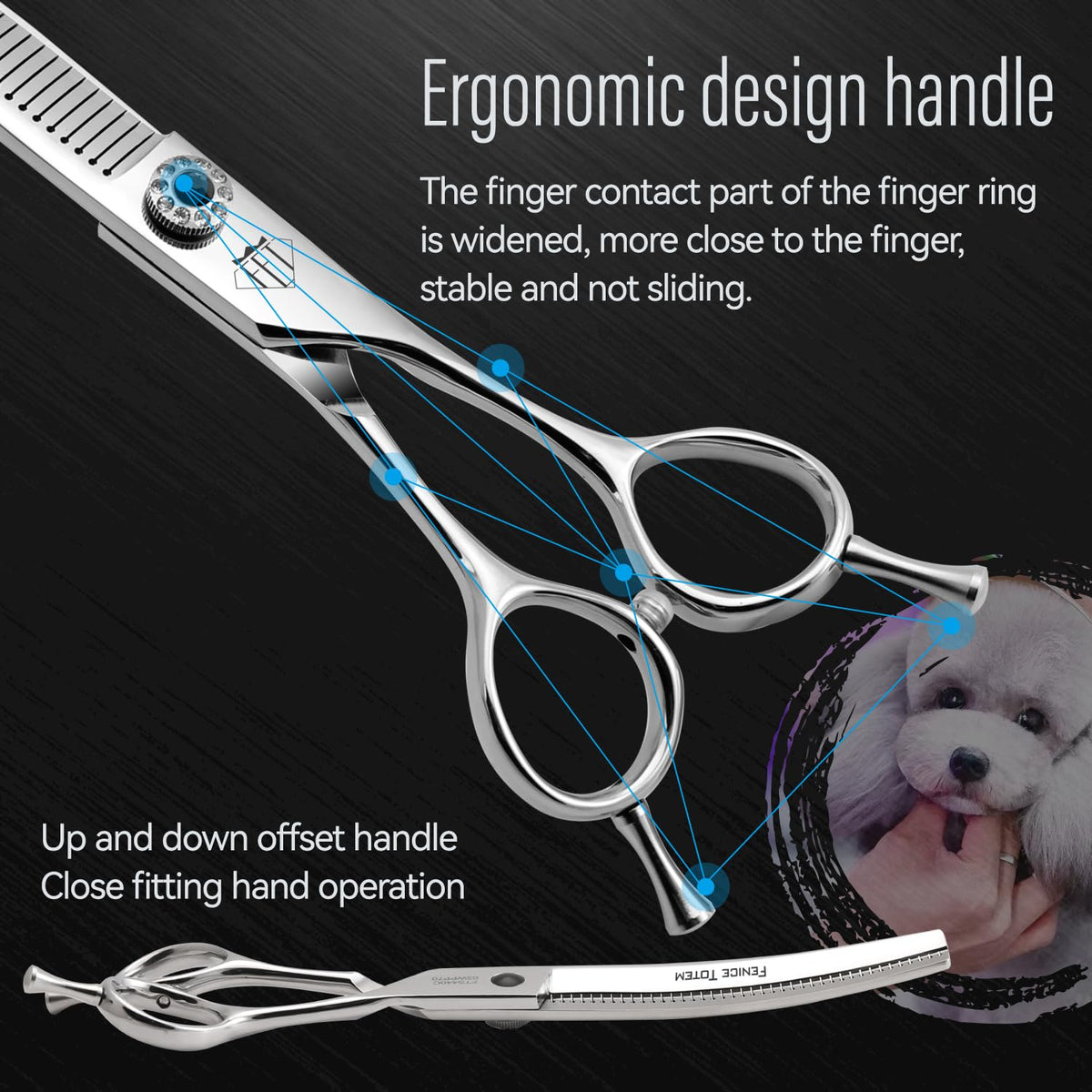 FENICE TOTEM Scissors in 7.0 inch, Curved Blender