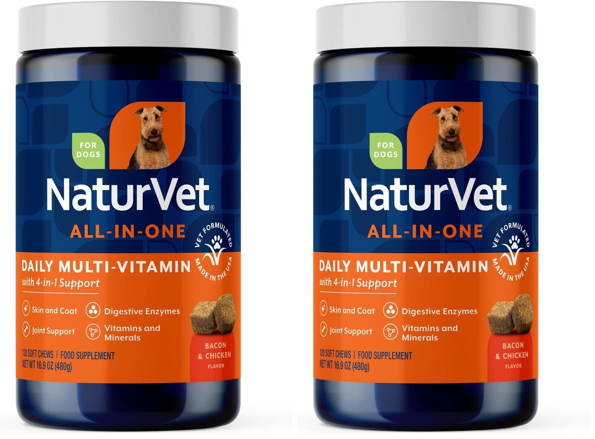 NaturVet Animal Vitamin in 120 Soft Chews (Pack of 2), All-In-One
