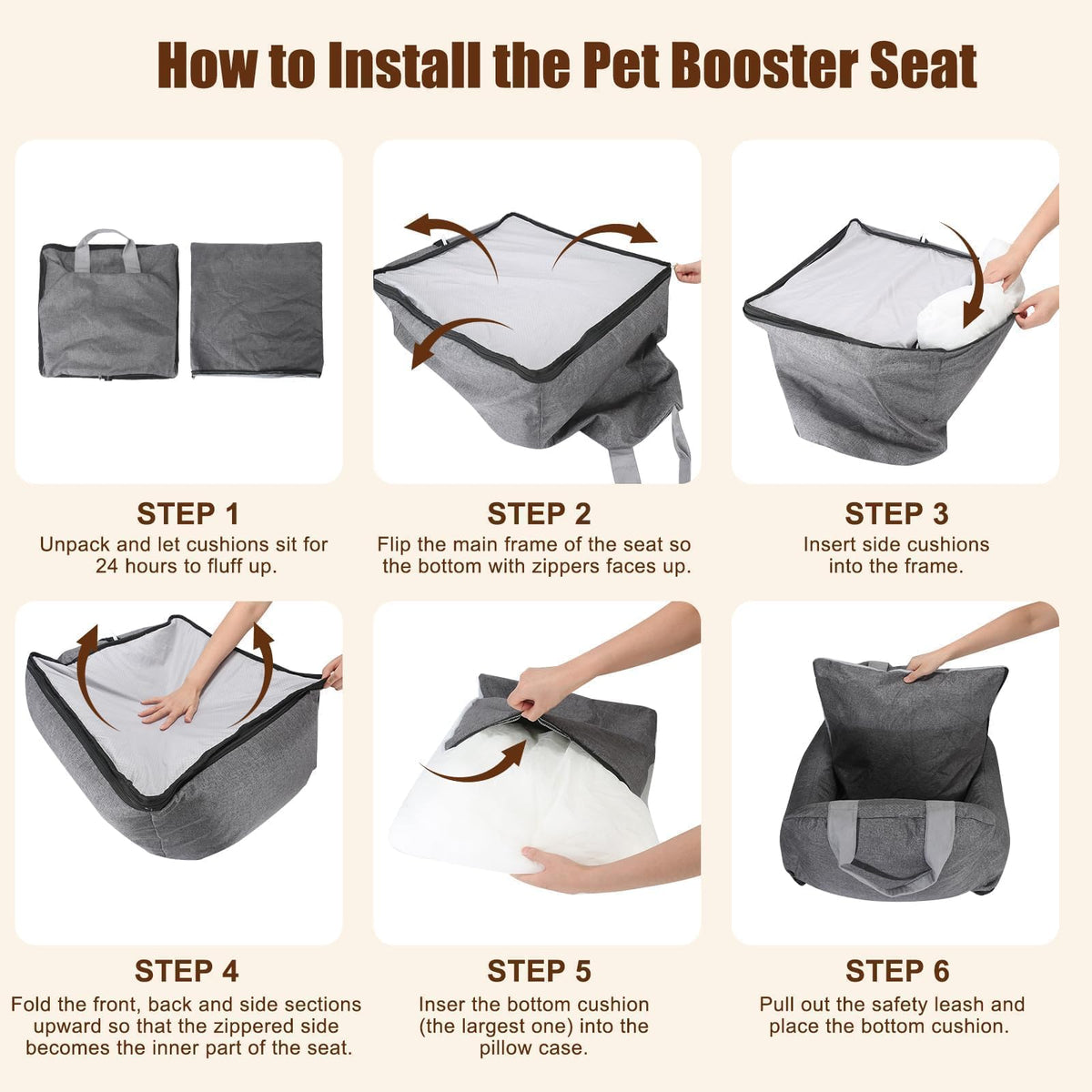 BJOP Pet Seat in Small, Grey