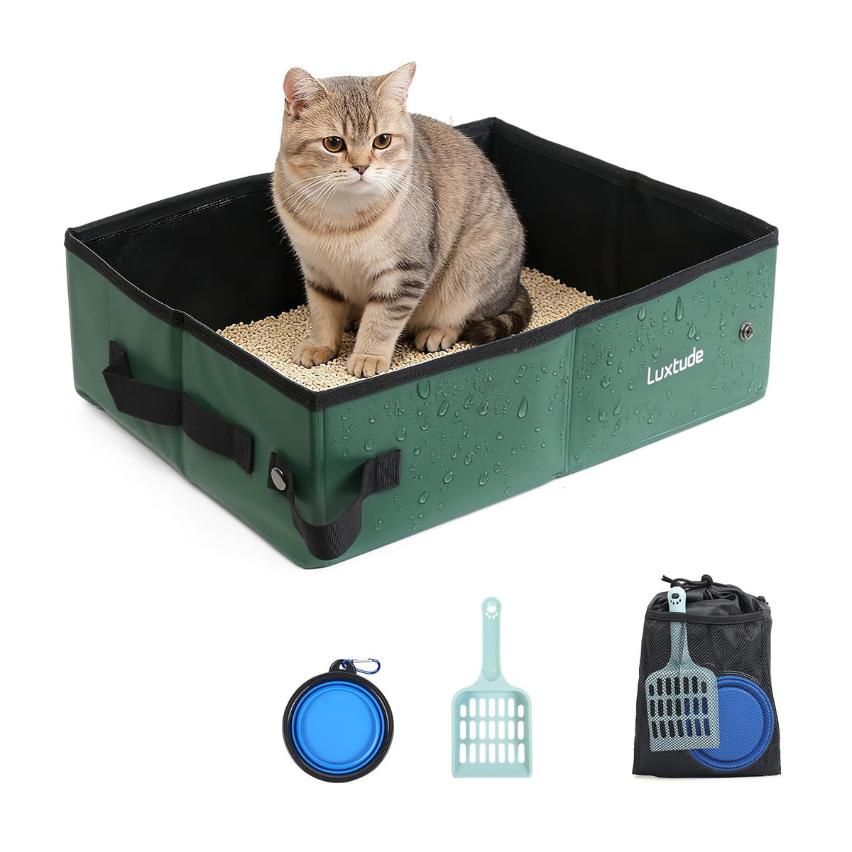 Luxtude Litter Box in Medium, Green