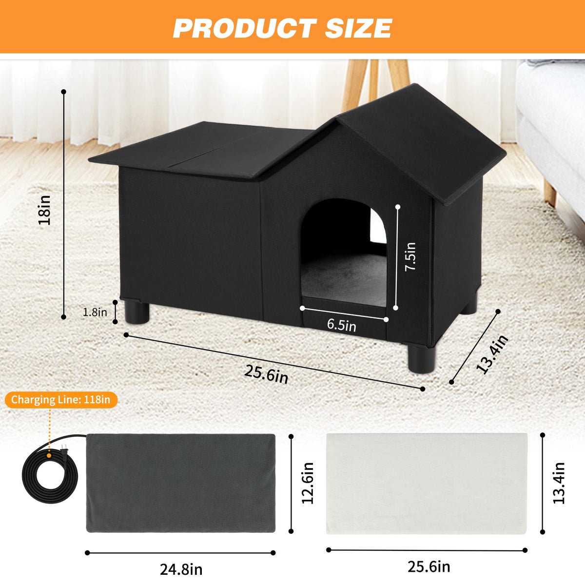 GINDOOR Animal Shelter in L-Black