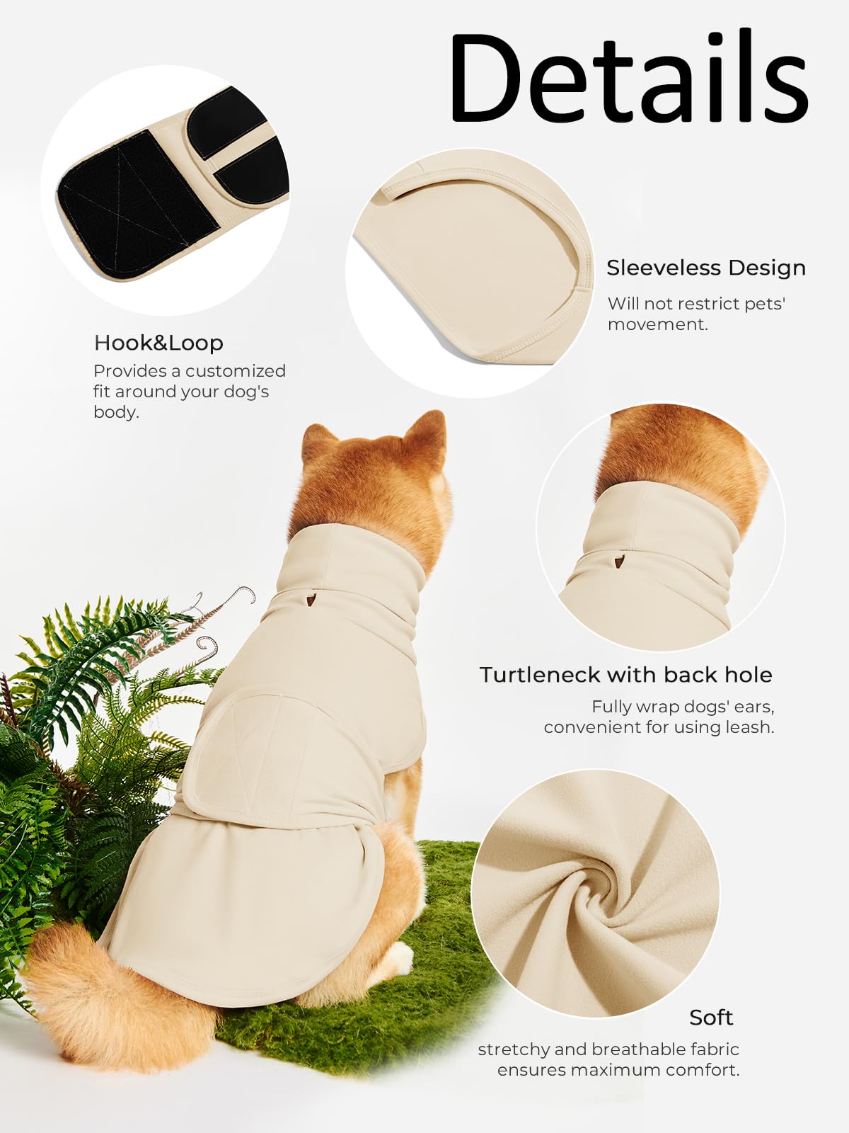 Haloumoning Pet Apparel in X-Small, Beige