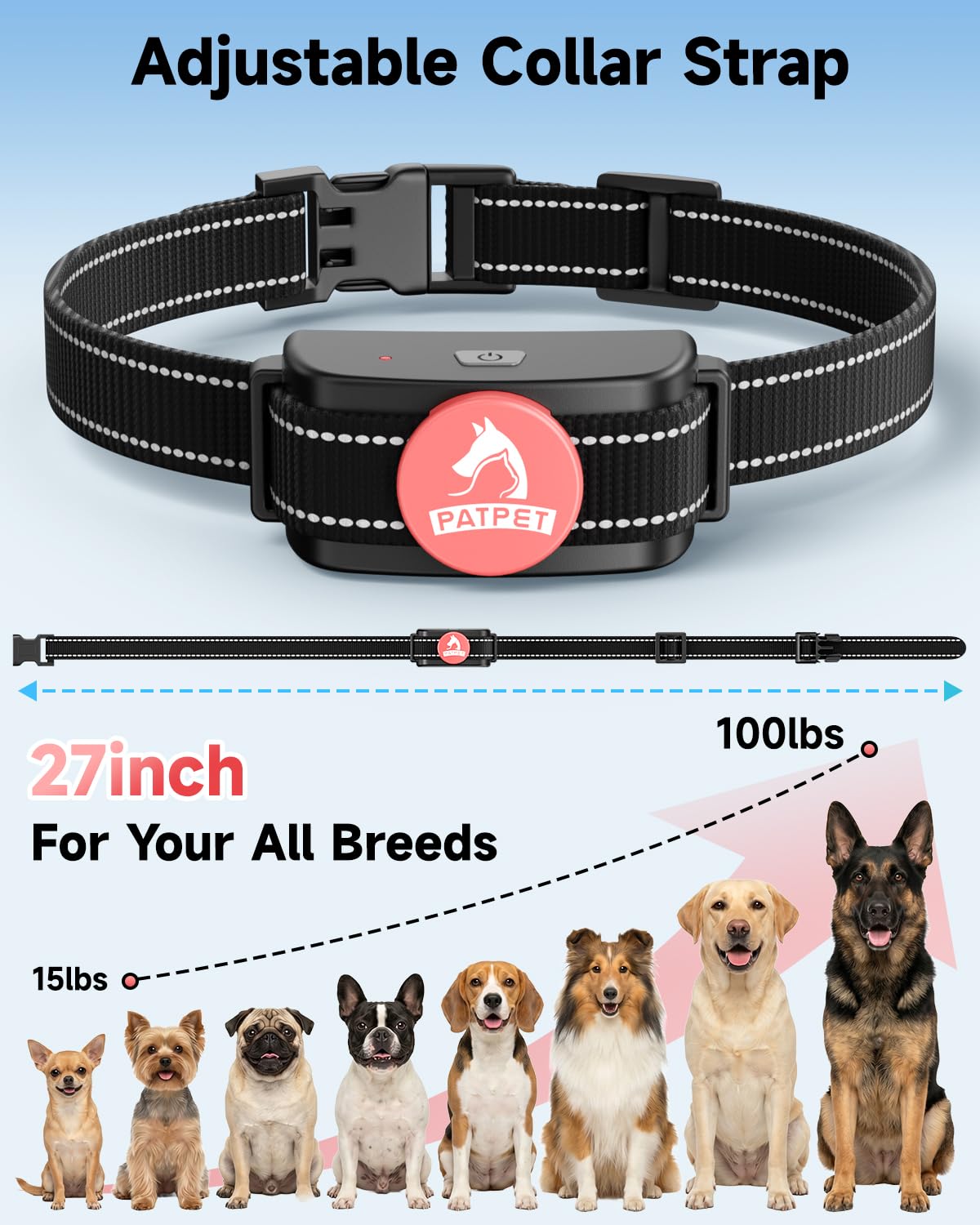 PATPET Animal Collar in 1 Count (Pack of 1), Pink