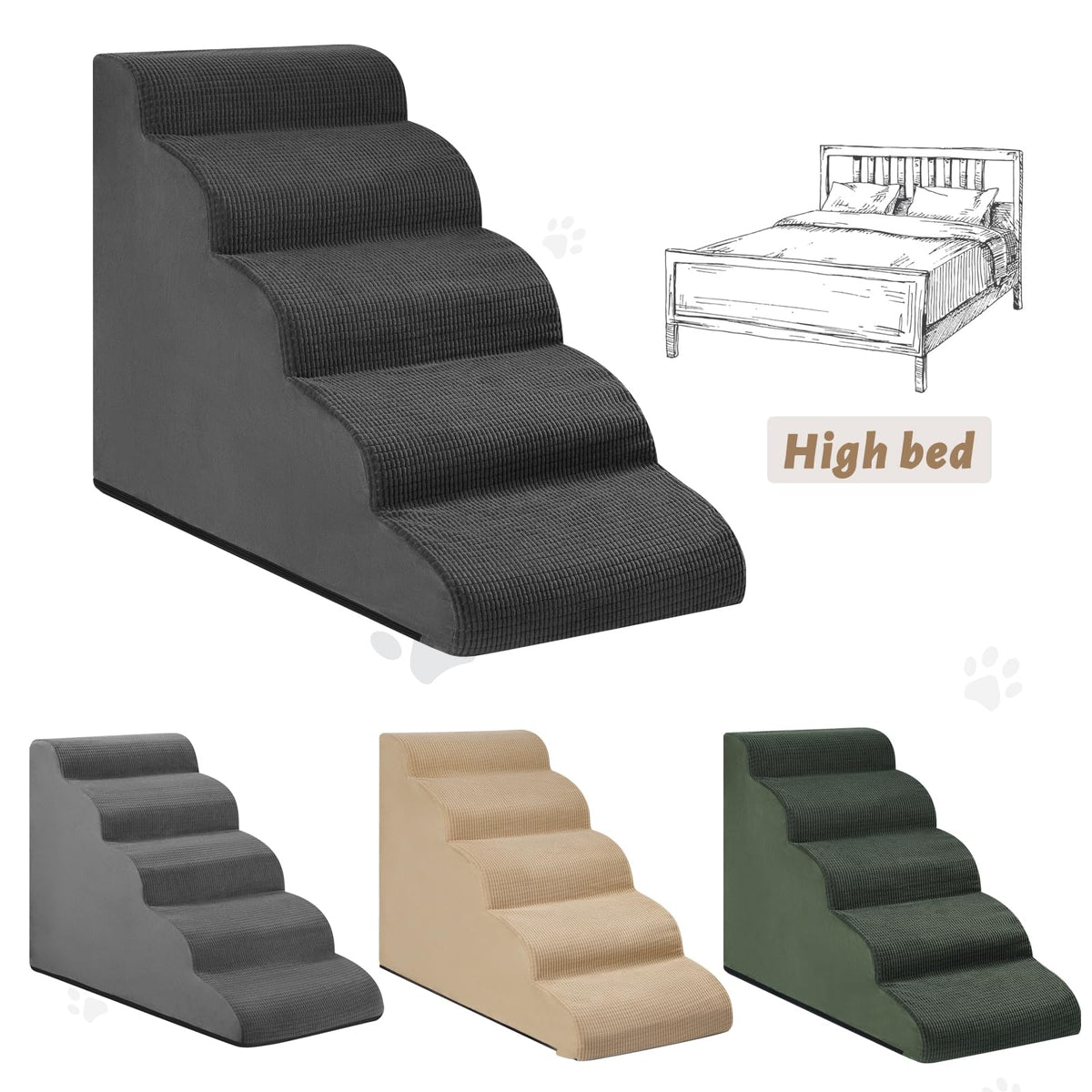 aodisman Animal Stair in Standard 5-Step 22.2"H, Black