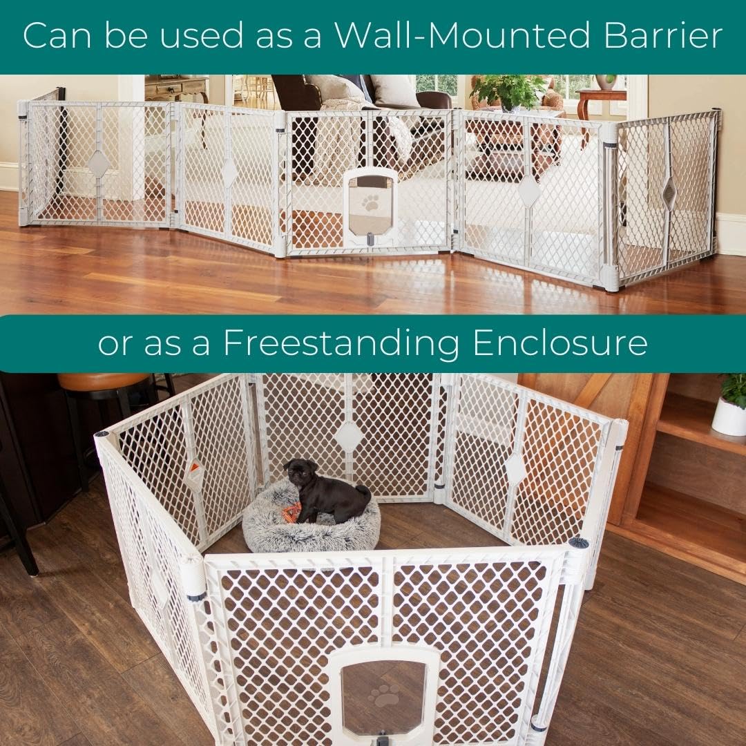 MYPET Pet Playpen in 6-Panel Barrier, Light Gray