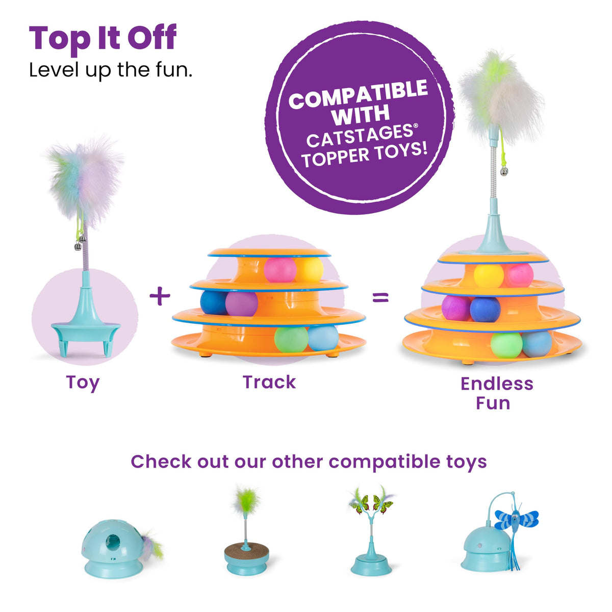 Catstages Pet Toy in One-Size, Tower Of Tracks