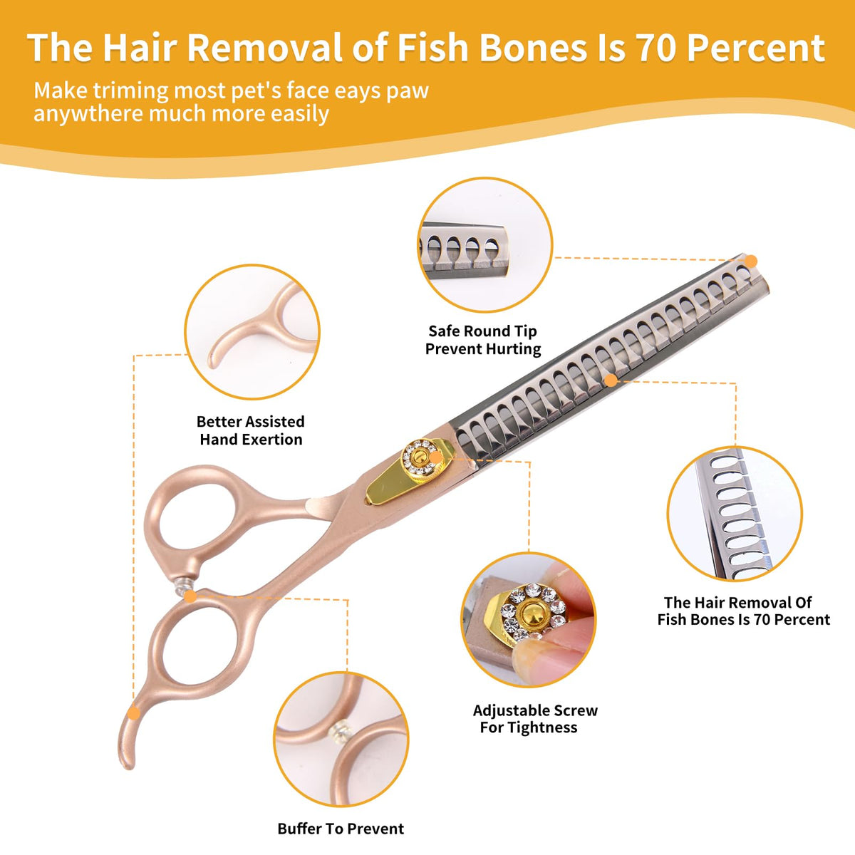 hyzrqwyw Scissors in 4 pieces - Professional Kit, Rose Gold