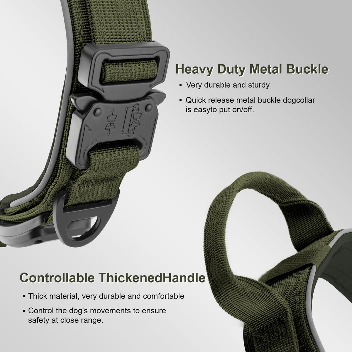 YaoTya Animal Collar in M(15"-18.5"), ArmyGreen
