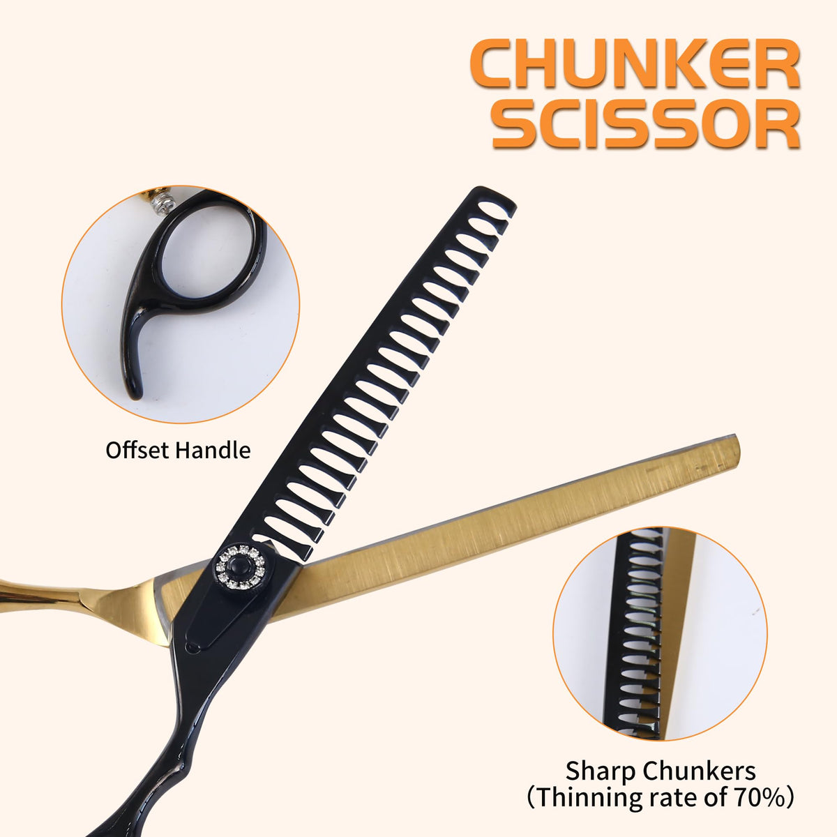hyzrqwyw Scissors in 4 pieces - Professional Kit, Black Gold