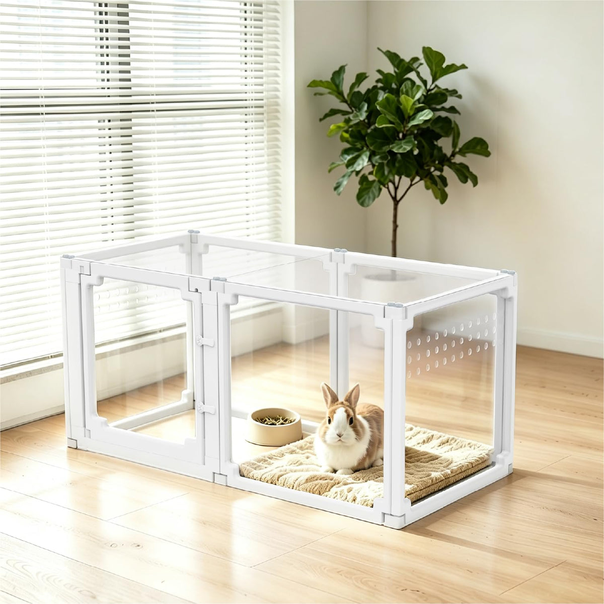 EVOTAILS Pet Playpen in 24", White