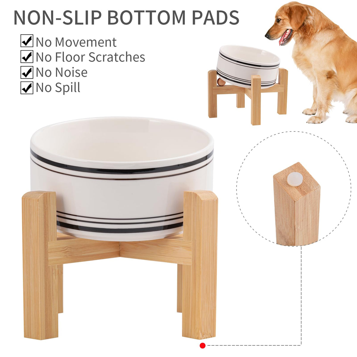 DJJJOOYS Pet Feeder in Slanted Small Dog Bowl, Black Striation