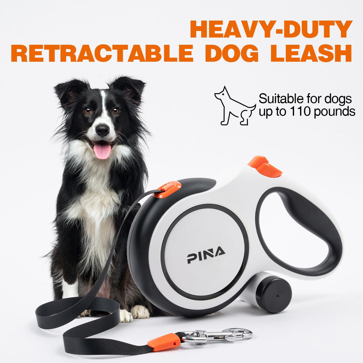 Pina Leash in 26 ft, White